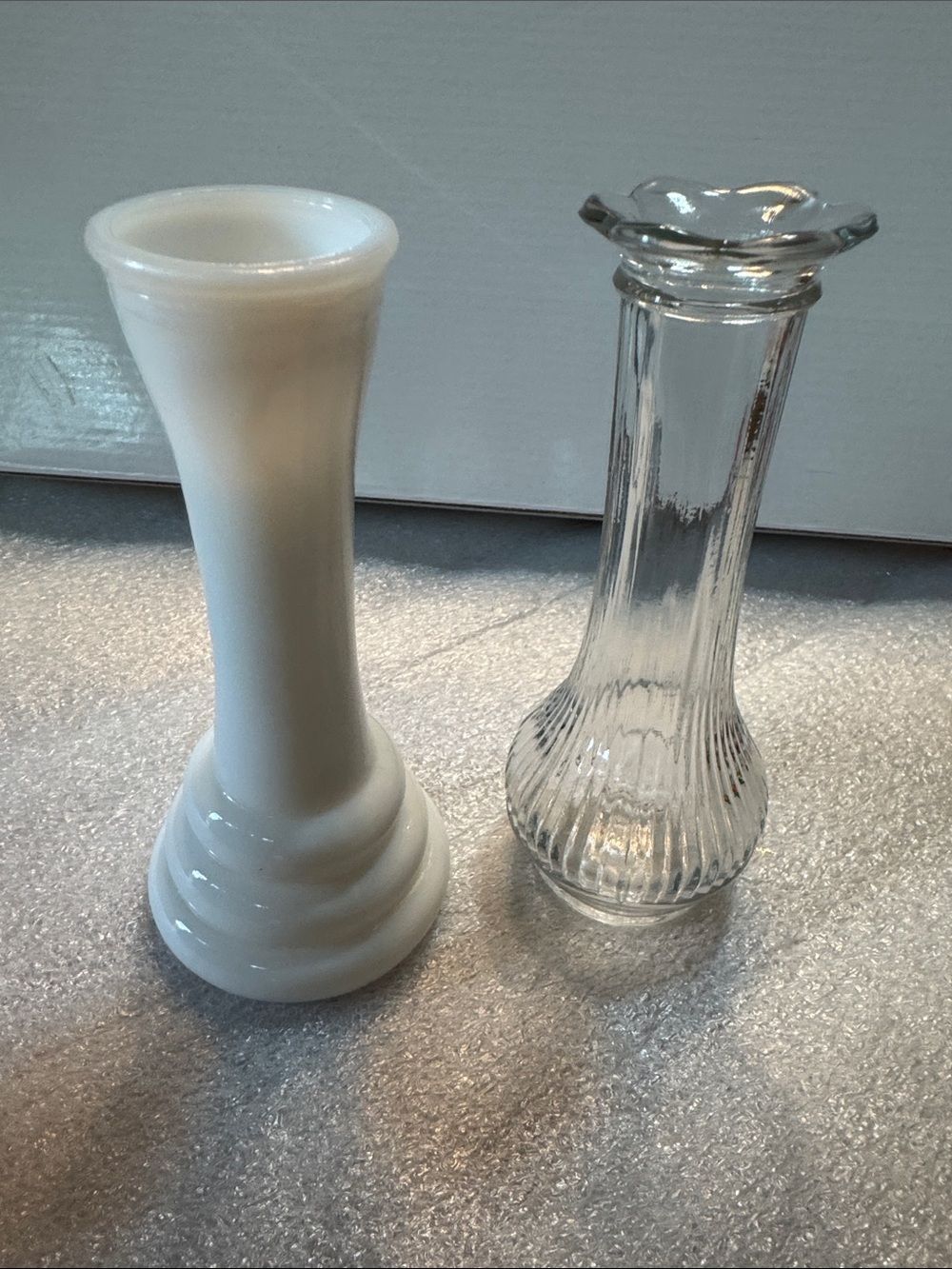 Classic White Milk Glass Bud Vase - Timeless Home Accent Clear Vase